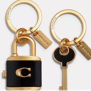 COACH Lock & Key Keychain. Bag handle extender. Dust bag & box.